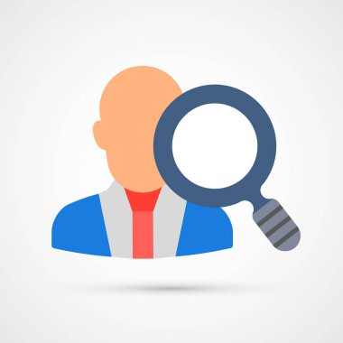 Renkli çalışan arama trendy sembolü. Vektör çizimi