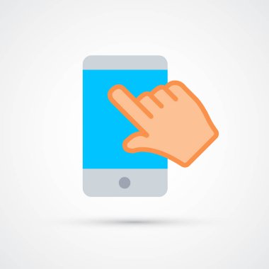 Dokunmatik ekran trendy sosyal sembol. Vektör trendy renkli illüstrasyon