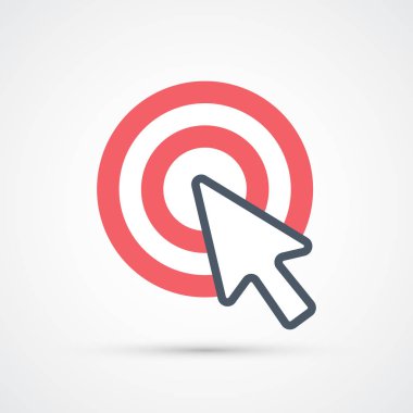 Tıklama başına ödeme trendy sembolü. Vektör trendy renkli illüstrasyon