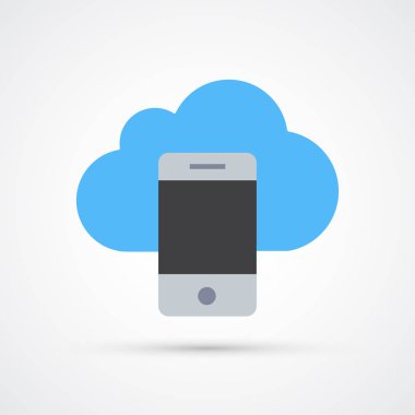 Telefon bulutu trendy sembolü. Vektör trendy renkli illüstrasyon