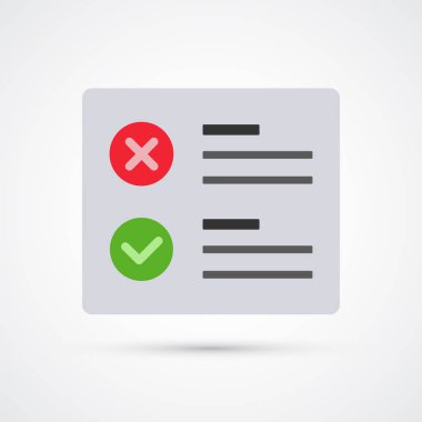 Liste trendy sembolü kontrol edin. Vektör trendy renkli illüstrasyon