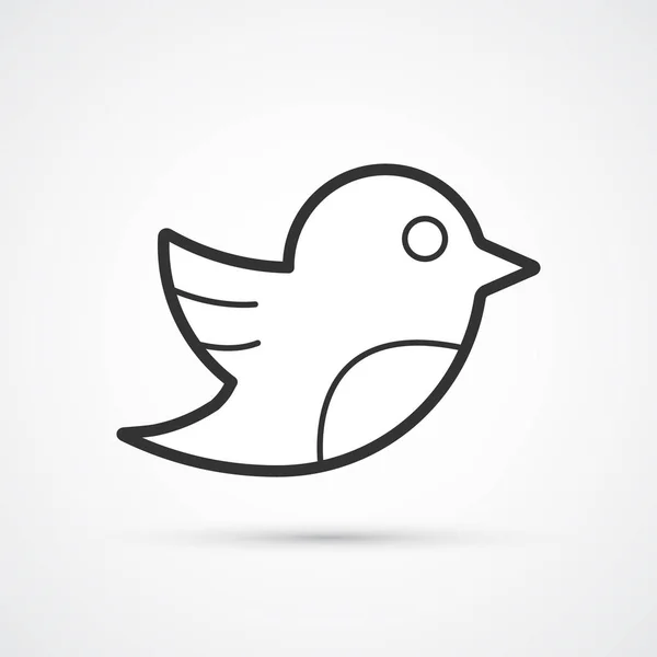 Pájaro social línea plana icono negro de moda. Vector eps10 — Vector de stock