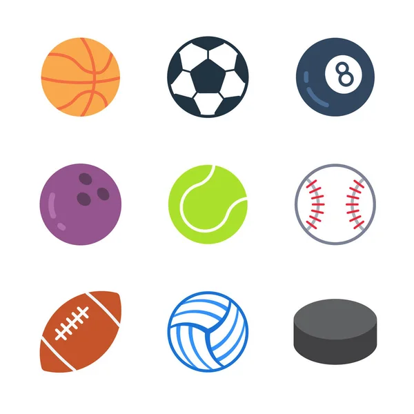 Games and Sport colored trendy icon pack 1. Vector — Stock Vector