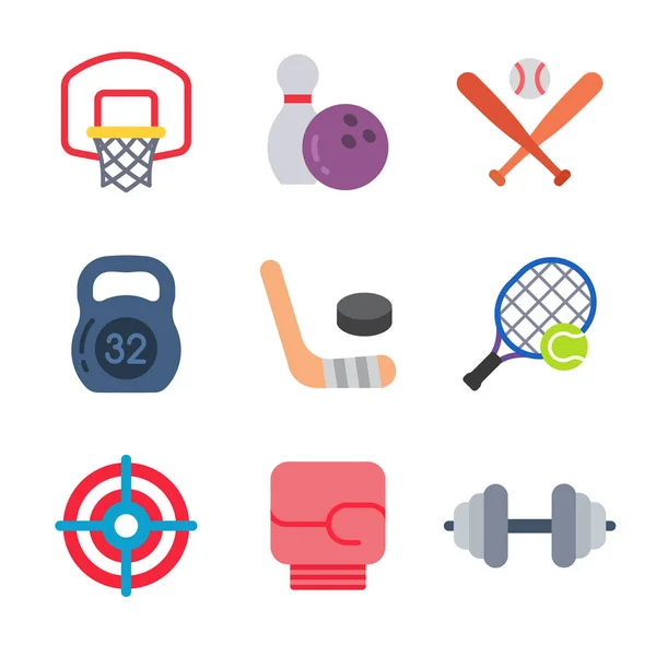Juegos y deporte color moda icono pack 2. Vector — Archivo Imágenes Vectoriales