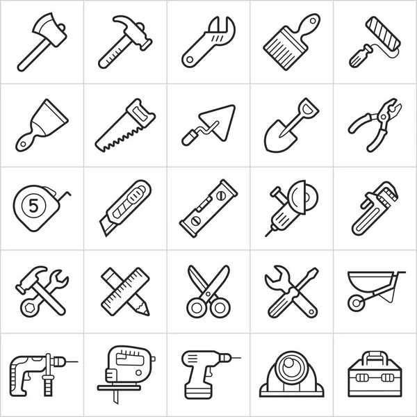 Beyaz arka plan üzerinde inşaat araçları trendy stil simgeleri. Vektör eps10