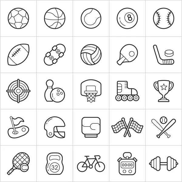 Sport equipment trendy style icons on white background. Vector eps10 — Stock Vector