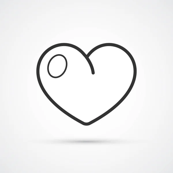 Сердце плоской линии триумфальная черная икона. Векторный eps10 — стоковый вектор