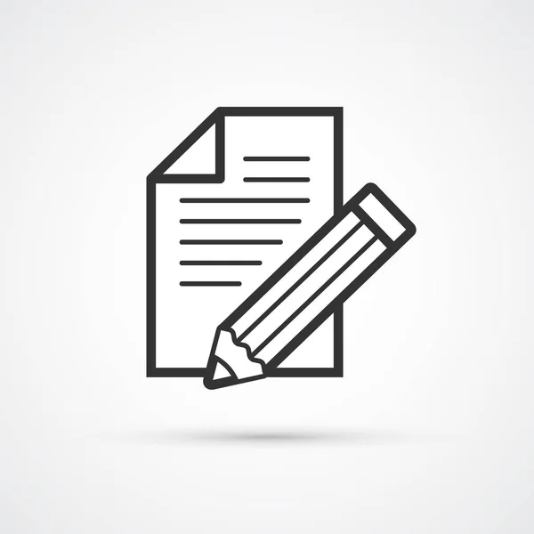 Levha ve kalem düz çizgi trendy siyah simge. Vektör eps10