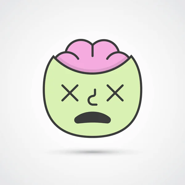 Zombie emoji gezicht met grote ogen. Vector eps10 — Stockvector