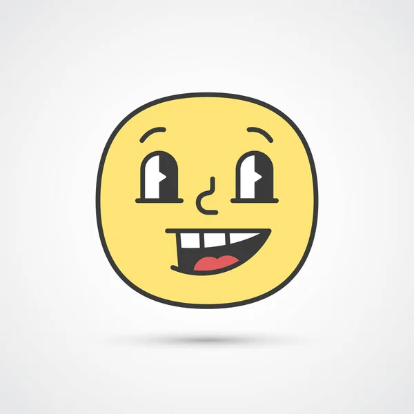 Cara emoji alegre con grandes ojos. Vector eps10 — Vector de stock