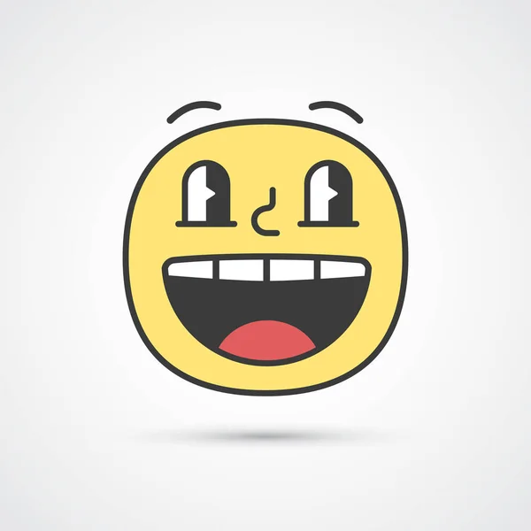 Happy emoji face with big eyes. Vector eps10 — Stock Vector