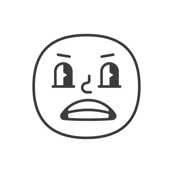 Rascal smile fase emoji en blanco y negro. Vector eps 10 — Vector de stock