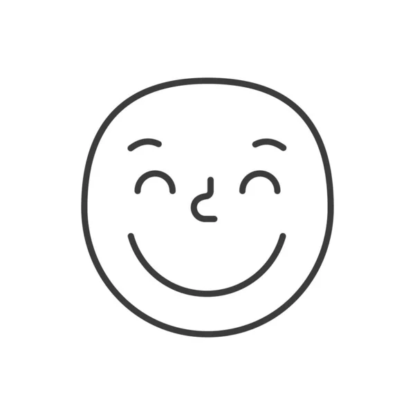 Sonrisa amable fase emoji blanco y negro. Vector eps 10 — Vector de stock