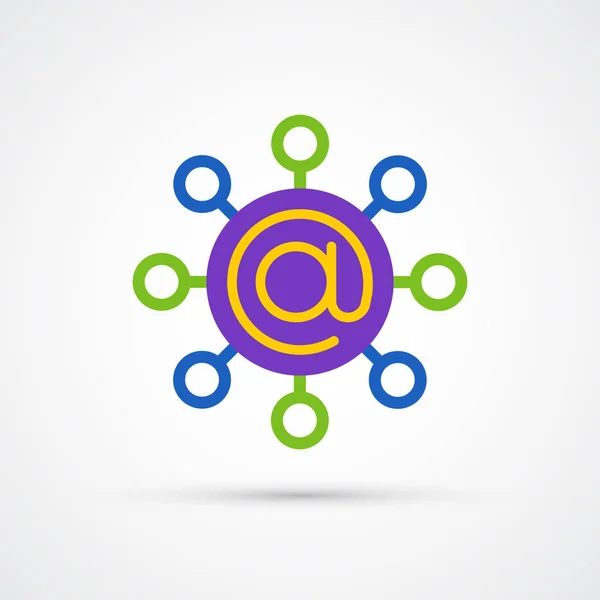 Posta kişi listesi trendy sosyal sembol. Vektör trendy renkli illüstrasyon