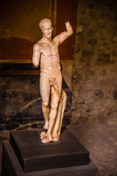 Statue Priapus Pompeii Provins Napoli Campania Italia Europa – stockfoto