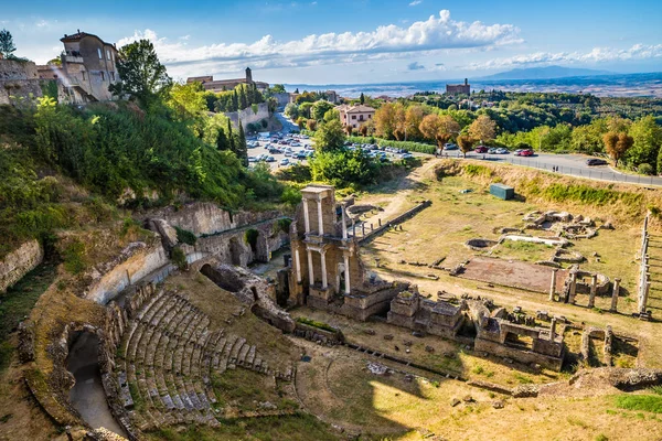 Римський Театр Європі Вольтерра Тоскана Італія — стокове фото