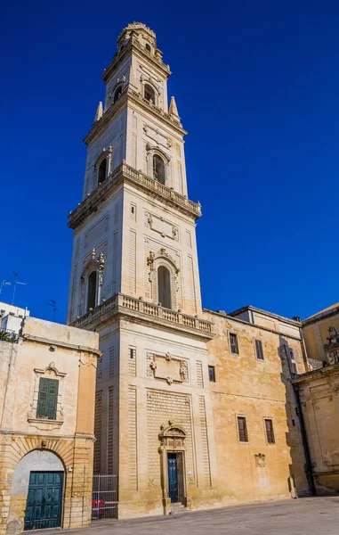 Der Glockenturm Der Kathedrale Von Lecce Lecce Apulien Italien Europa — Stockfoto