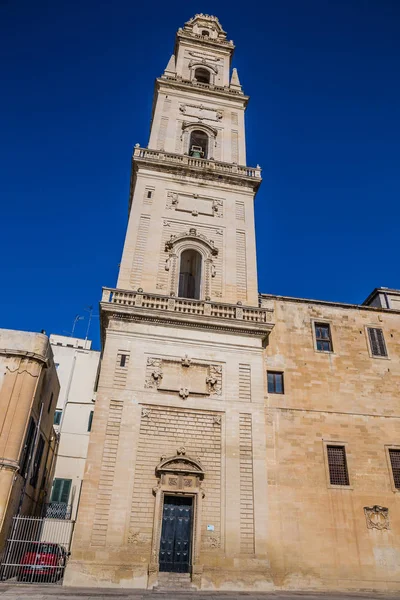 Der Glockenturm Der Kathedrale Von Lecce Lecce Apulien Italien Europa — Stockfoto
