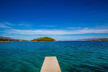 Denizde Ahşap İskele - Ksamil, Arnavutluk, Avrupa