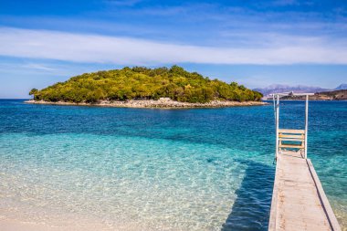 Denizde Ahşap İskele - Ksamil, Arnavutluk, Avrupa