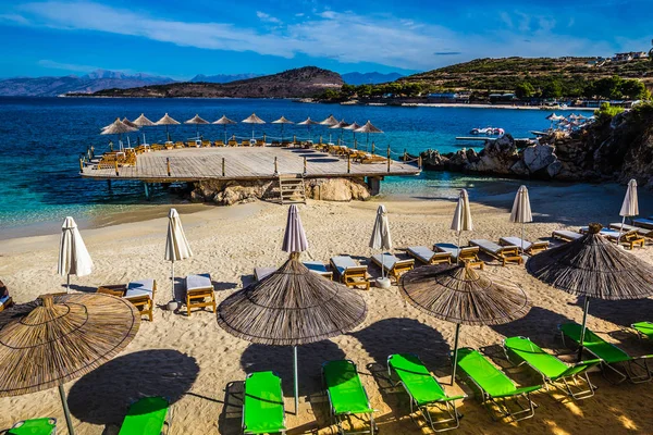 Empty Ksamil Beach - Butrint NP, Albania — Stock Photo, Image