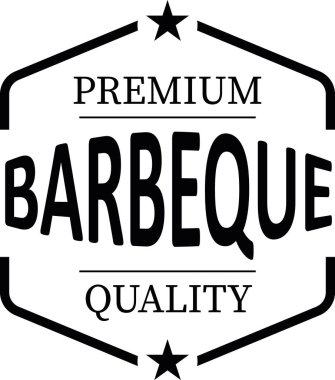 deliciuous Barbekü burada logo rozet etiket üzerinde siyah servis.