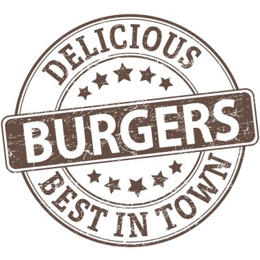 lezzetli yemek Illustrator web grunge damgası beyaz