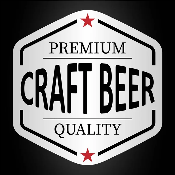 Köstliche Craft Beer Logo Aufkleber Auf Schwarz — Stockvektor