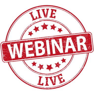 Kırmızı webinar damgası yıldız ile web