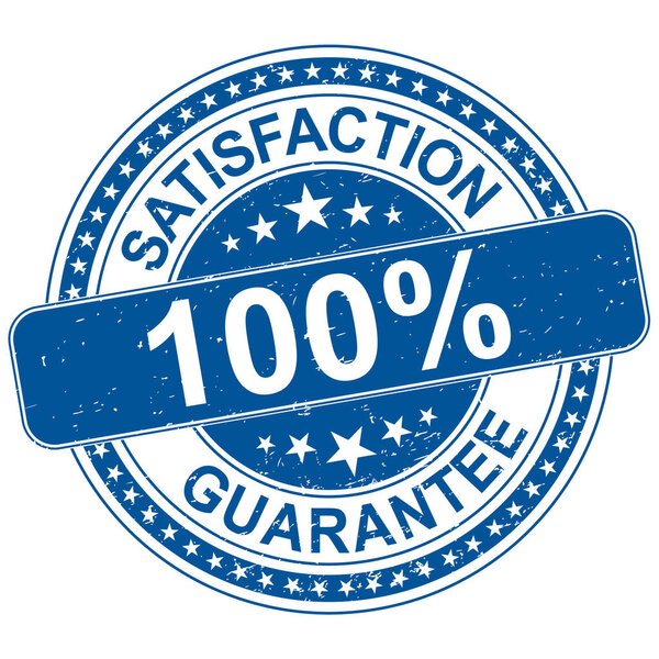 round blue rubber stamp on white background