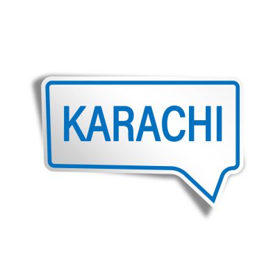 Mavi Karaçi modern web kağıt konuşma balonu