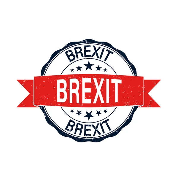 Brexit rond rouge grungy tampon caoutchouc isolé sur blanc — Image vectorielle
