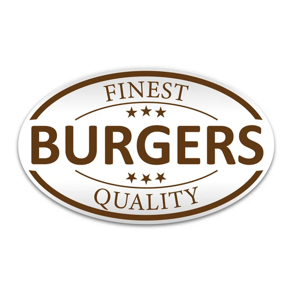 Migliore qualità hamburger carta web lable su isolato — Vettoriale Stock