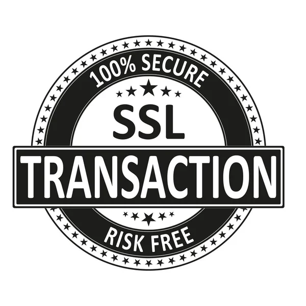 100 secure ssl transaction risk free badge lable — Stock Vector