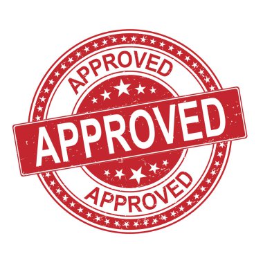 yuvarlak beyaz izole kırmızı grungy lastik damgası onaylı