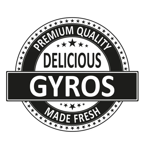 siyah prim kalite lezzetli gyros taze izole kare lastik damgası etiketi yaptı