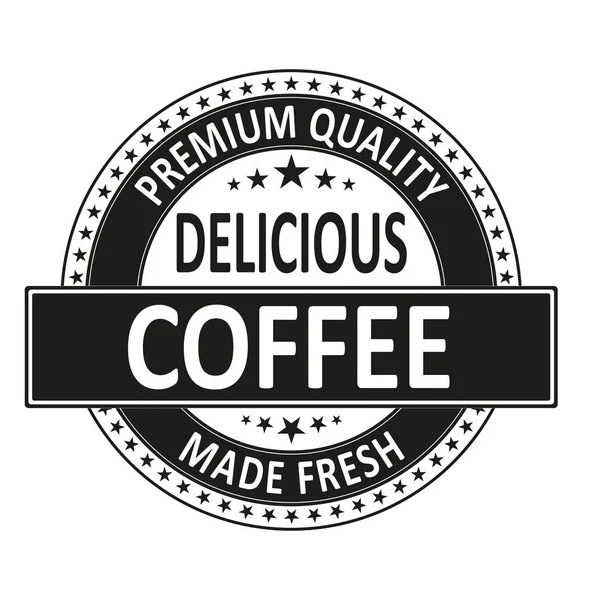 Schwarze Premium-Qualität köstlichen Kaffee frisch isoliert quadratischen Stempelmarke gemacht — Stockvektor