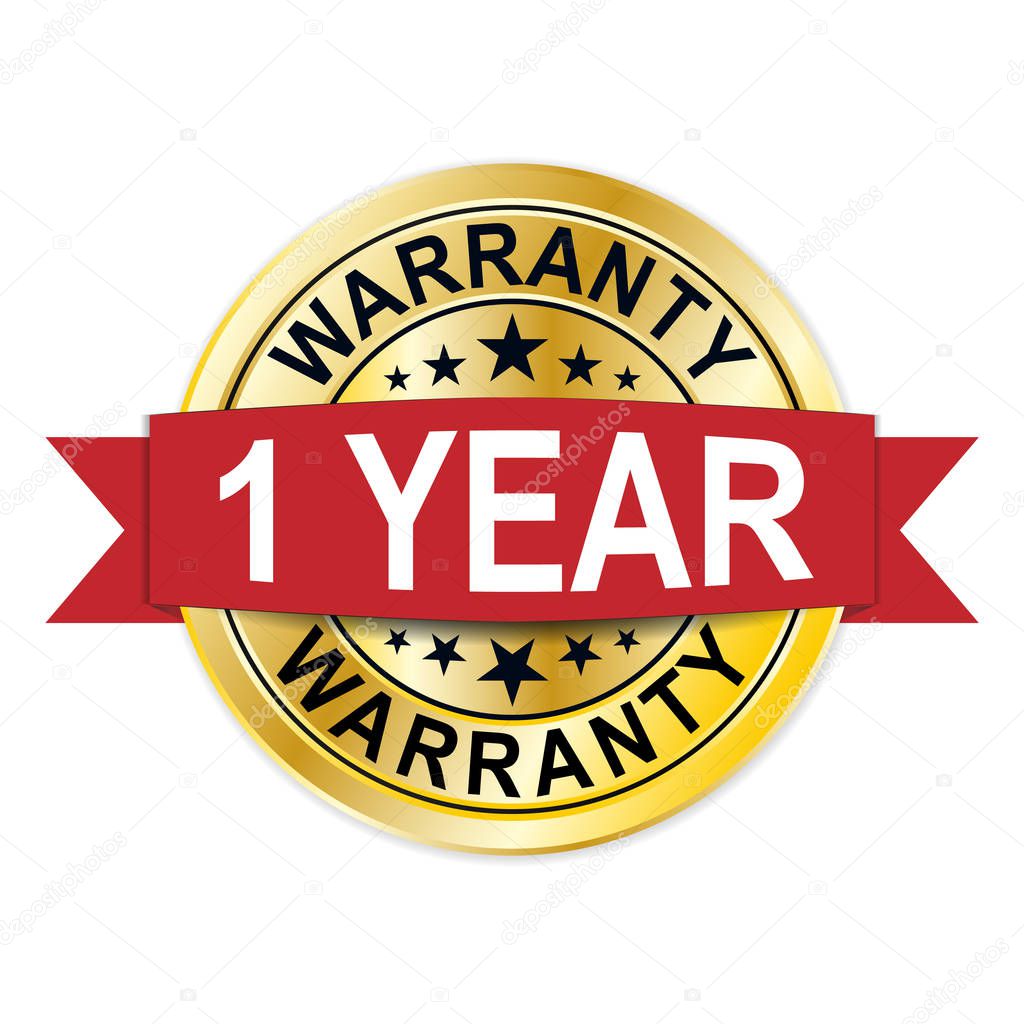 warranty 1 year gold round medal web seal