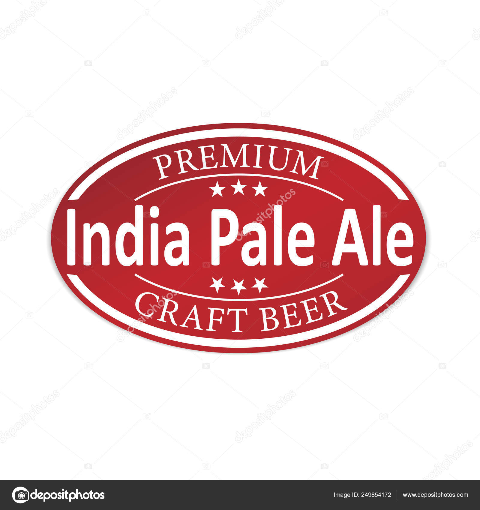 Premium indian pale ale craft beer ipa paper web lable badge isolated