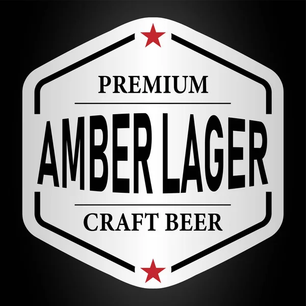 Borostyánszínű lager sör lable web jelvény ikon — Stock Vector