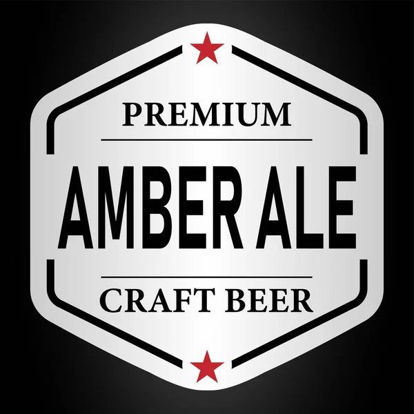 Premium amber ale piwo piwo lable web odznaka ikona — Wektor stockowy