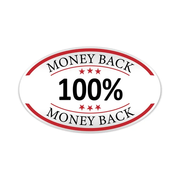 Επιστροφής χρημάτων 100 χαρτί web lable σήμα απομονωμένες — Διανυσματικό Αρχείο