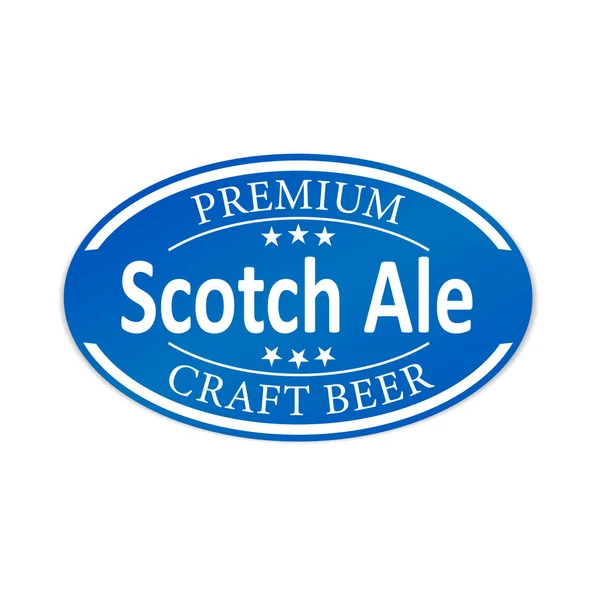 Scotch ale premium craft piwo papieru web lable znaczek na białym tle — Wektor stockowy