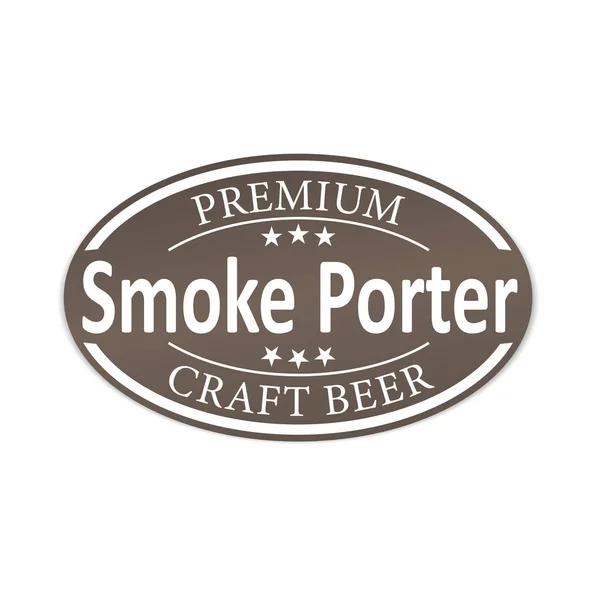 Füst porter kézműves sör lable web jelvény ikon — Stock Vector