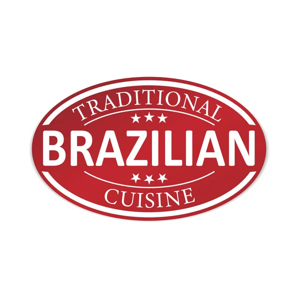 Παραδοσιακή βραζιλιάνικη κουζίνα κόκκινο χαρτί web σήμα — Διανυσματικό Αρχείο