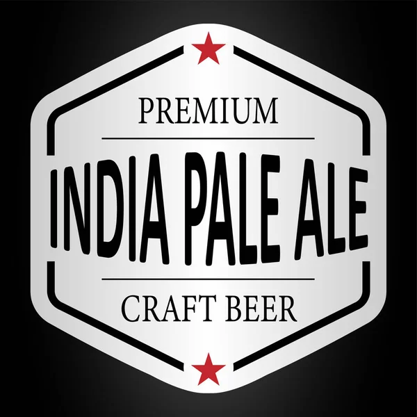 Indiai pale ale prémium kézműves sör lable web jelvény ikon — Stock Vector