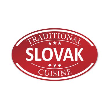 traditonal slovak mutfağı kağıt web etikel rozet izole