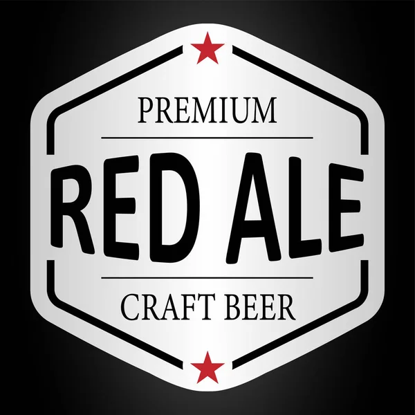 Prémium piros ale kézműves sör lable web jelvény ikon — Stock Vector