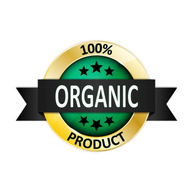 100 organik altın yeşil yuvarlak madalya web mühür