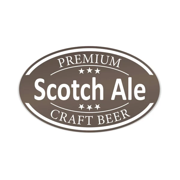 Premium scotch ale piwo papieru web lable znaczek na białym tle — Wektor stockowy